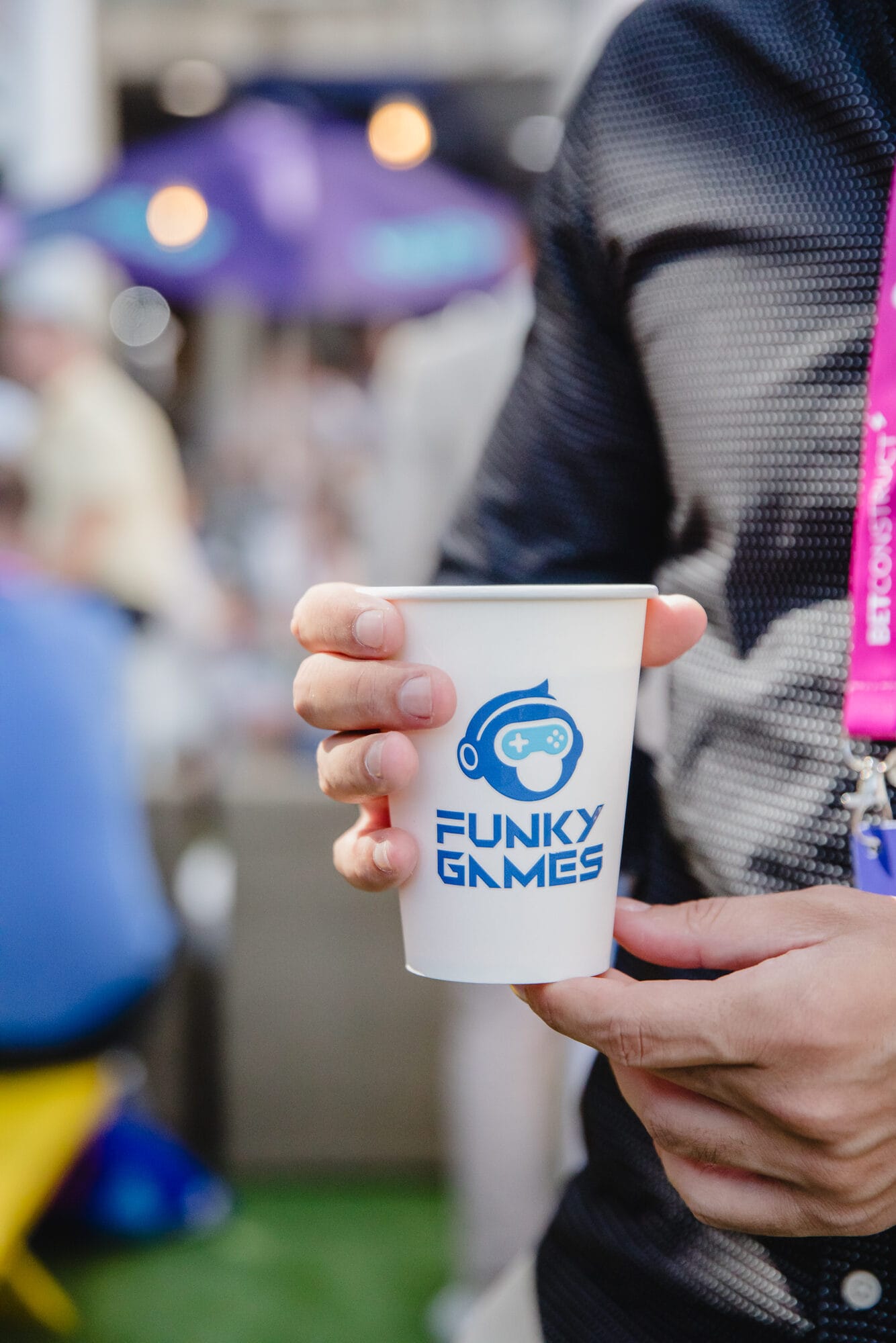 Branded paper cup from the SBC Summit Mediterranean garden bar