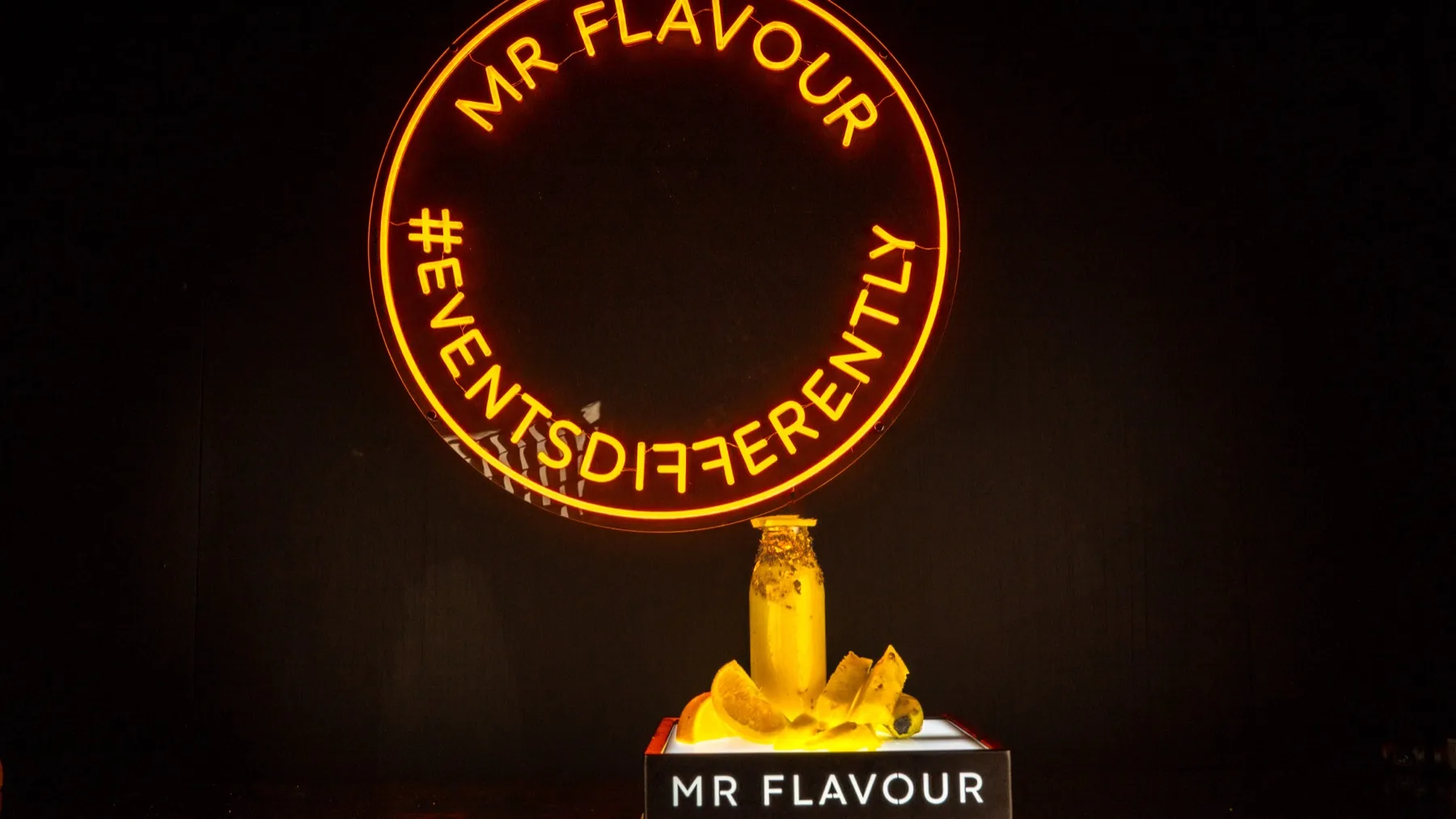 Mr Flavour branded bar at a Softcat office roadshow