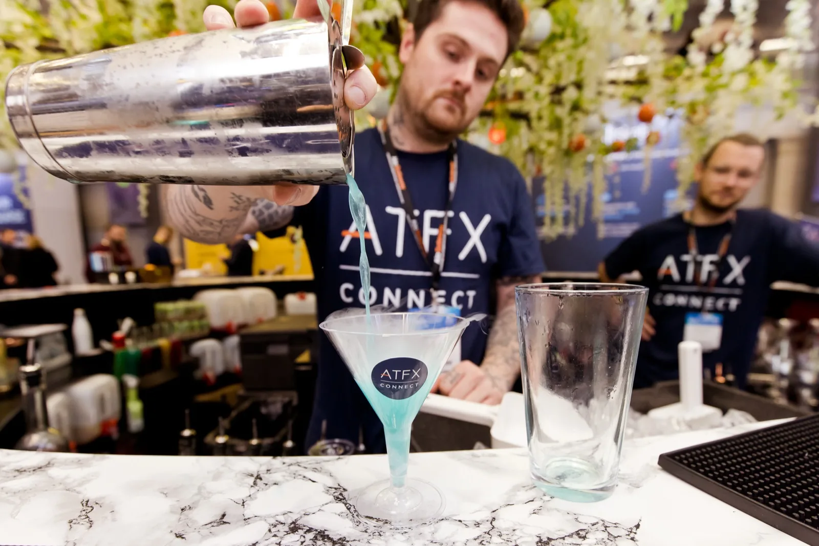 Mr Flavour branded cocktail exhibition bar at the Finance Magnates London Summit