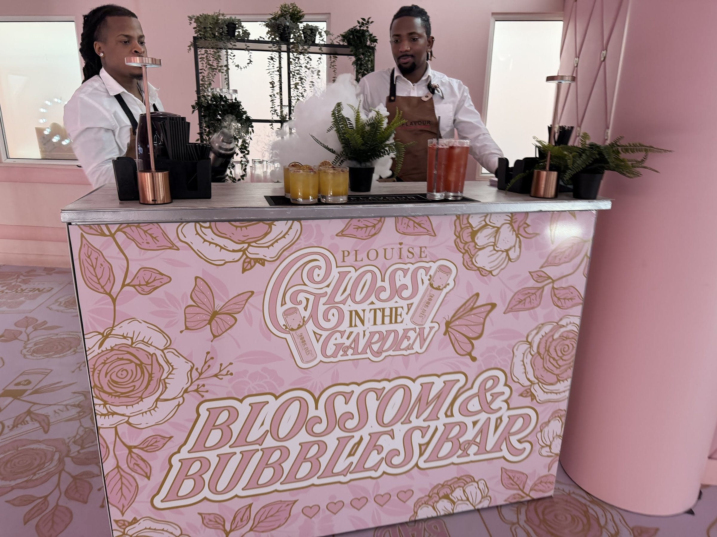 Mr Flavour branded Blossom and Bubbles bar built for a brand activation
